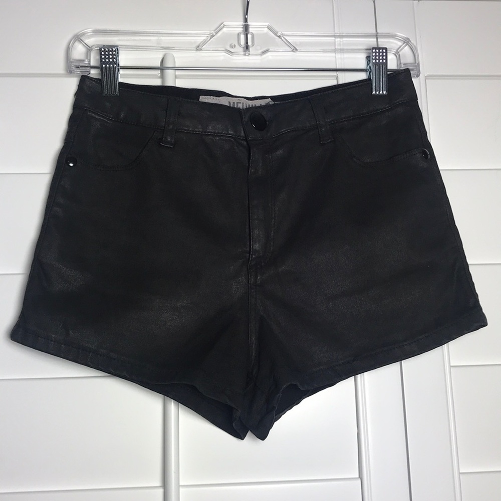Brandy Melville Waxed Denim Shorts